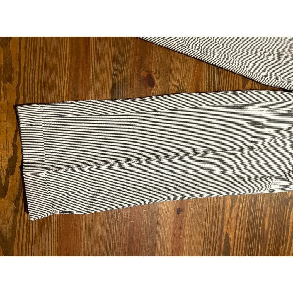 Brooks Brothers Elliot Seersucker Pleated Men's 36x34 Blue White Cuffed Pants